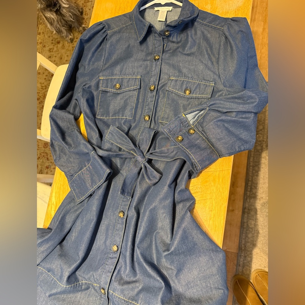 London Times Blue Denim Dress